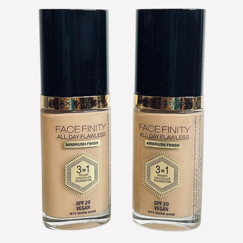 Max Factor Facefinity All Day Flawless 3 In 1 Foundation Warm Sand 30ml Lot of 2